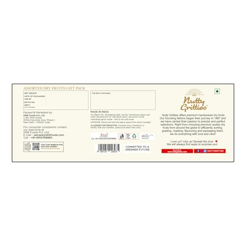 Nutty Gritties Gold Premium Dry Fruits Gift Box (100g Each)